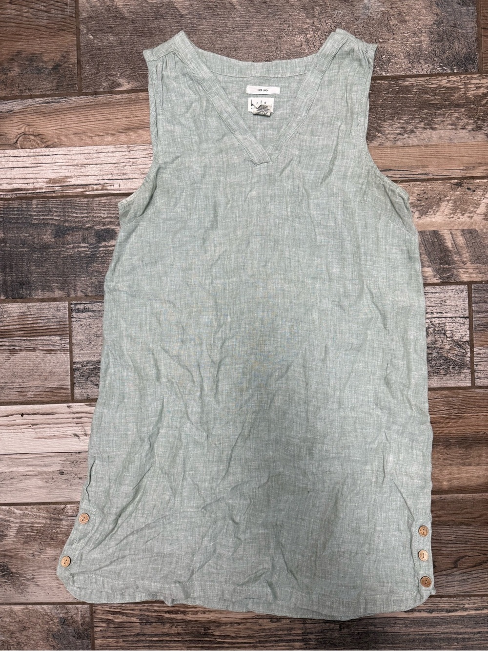 Nicole Miller Mint Green Linen Midi Dress